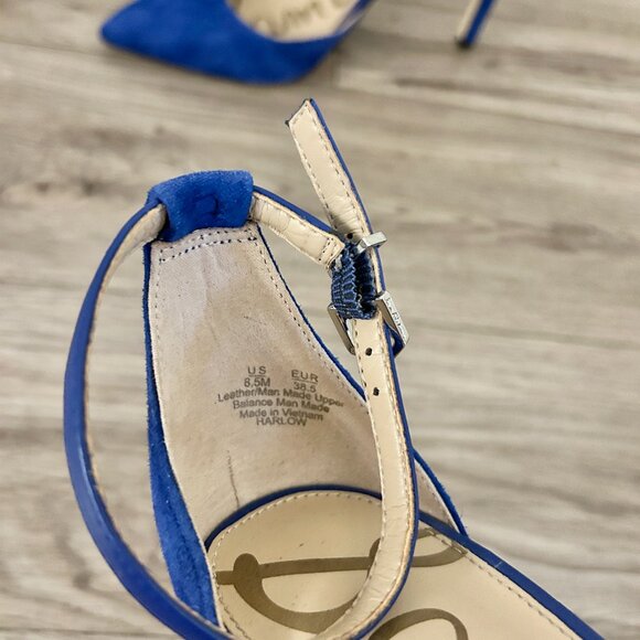 Sam Edelman Royal Blue Suede Harlow Pump Heels Size 8.5 - Picture 7 of 10